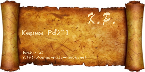 Kepes Pál névjegykártya